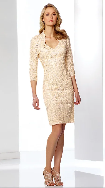 Mon Cheri - 115858SC Soutache Ornate Dress with Quarter Sleeve Bolero Elegant evening unclassified dresses