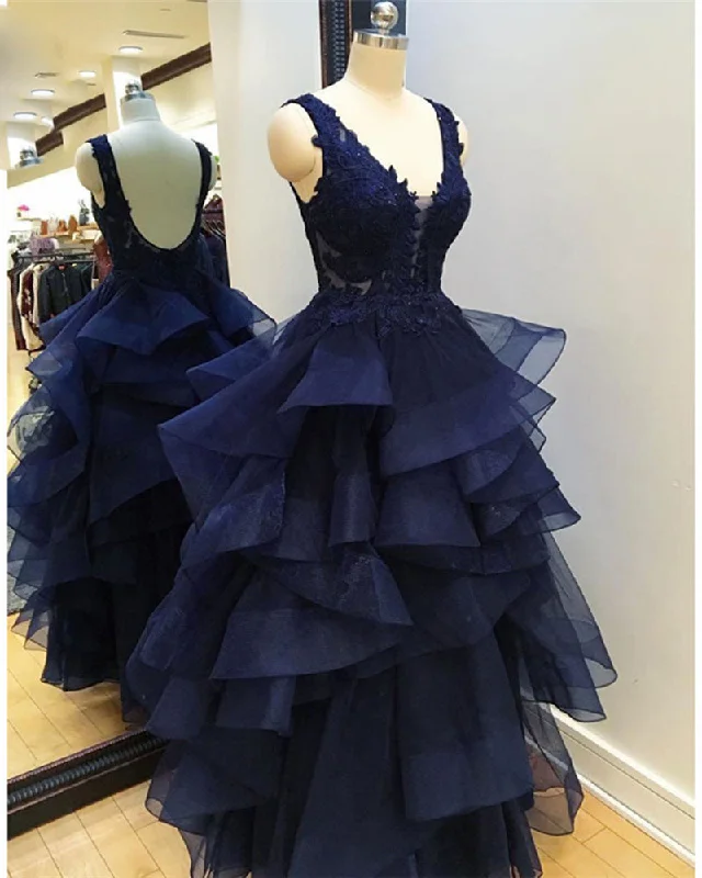 Navy Blue Ball Gown Sweet Sixteen Prom Dress Quinceanera Dresses PL6688 Date night unclassified dresses