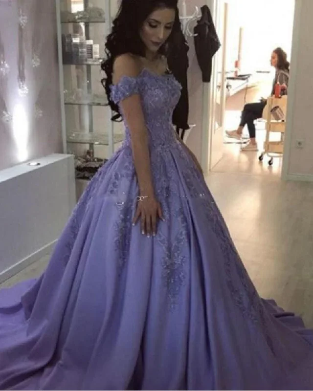 Off the Shoulder Lavender Ball gown Girls Sweet 15 Dresses for Quinceanera Gown PL3210 Bodycon unclassified dresses