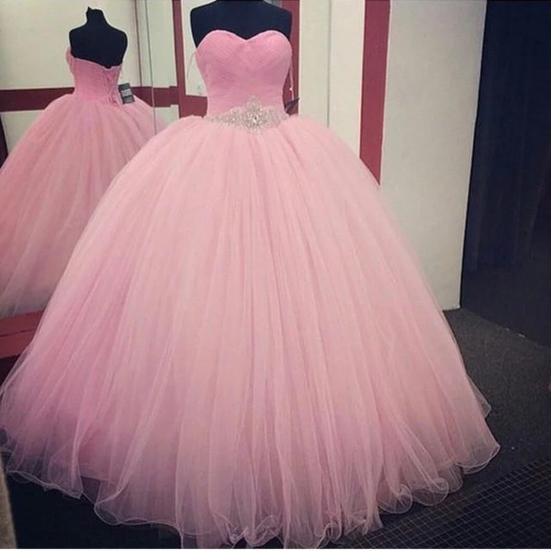 Pink Ball Gown Quinceanera Dresses 2020 Beaded vestidos de 15 anos A-line unclassified dresses