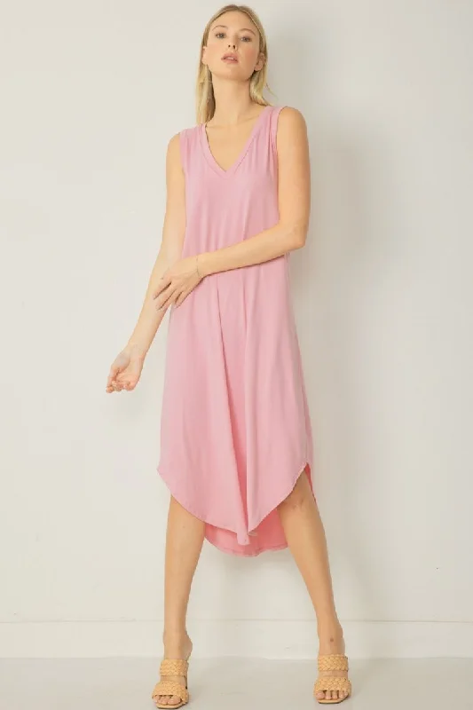 Preppy Pink Tank Dress Tank Dress Trend