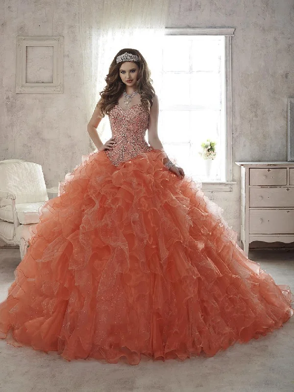 Quinceanera Collection - 26805SC Sweetheart Ruffled Ballgown Cotton unclassified dresses