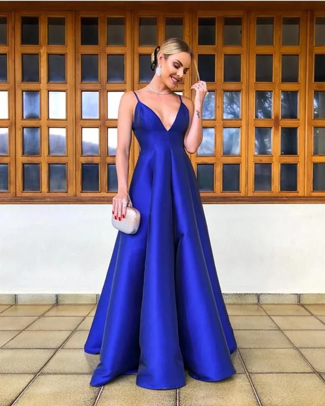 Royal Blue A-Line Sweetheart Backless Satin Prom Dress, PD2306227 Sexy unclassified dresses