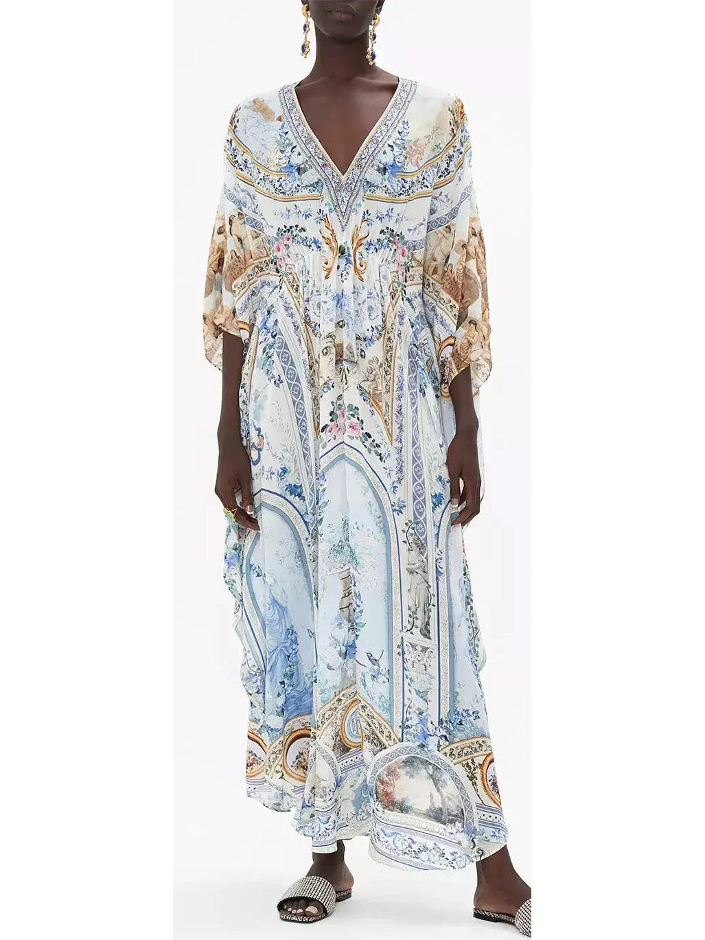 Season Of The Siren Gathered Waist Kaftan Dress Elegant evening unclassified dresses