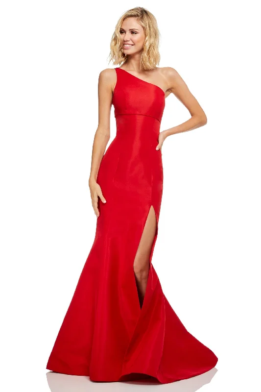 Sherri Hill - 52752SC Asymmetric Bodice High Slit Mermaid Gown Summer unclassified dresses