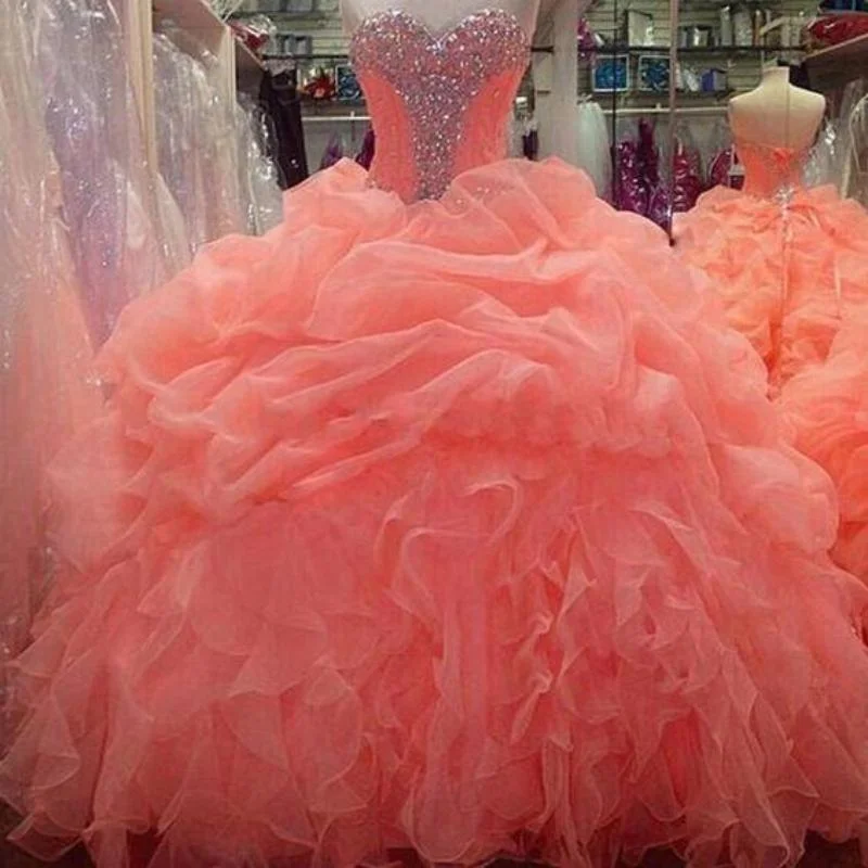 Siaoryne Ball Gown Quinceanera Dresses Organza Sweetheart Beading Prom Dresses Sweet 16 dresses LP1004 Wedding guest unclassified dresses