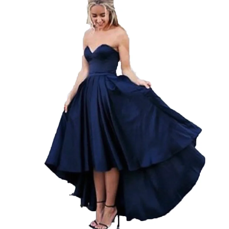 Siaoryne LP0829 Satin A Line High Low Prom Dress Homecoming Gowns Formal evening Gowns for Teens Beaded unclassified dresses