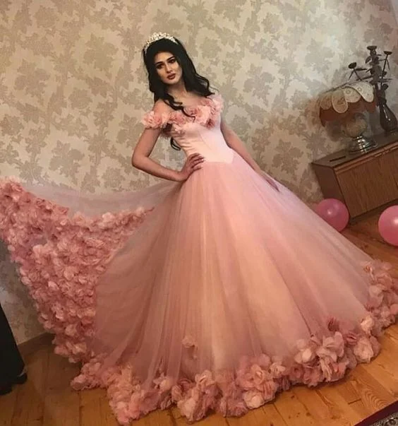 Siaoryne Luxury Pink Rose Ball Gown Debutante Gowns  Quinceanera Dresses 3D Flowers Sweet 16 Dress Luxury unclassified dresses