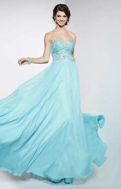 Studio 17 - 12549SC Chiffon Strapless A-line Gown Short unclassified dresses