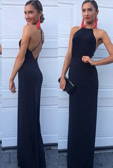 Stunning Black Backless Sheath Prom Dress, PD2305189 Vintage unclassified dresses