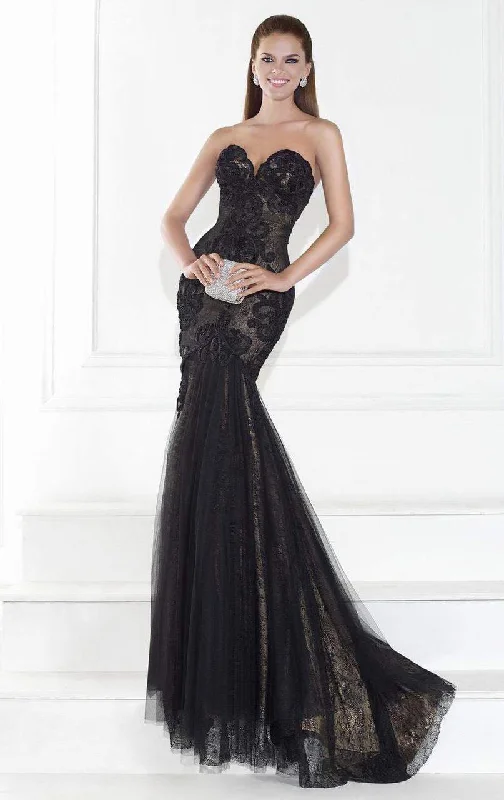 Tarik Ediz - 92598 Sweetheart Embroidered Trumpet Evening Dress Corset unclassified dresses