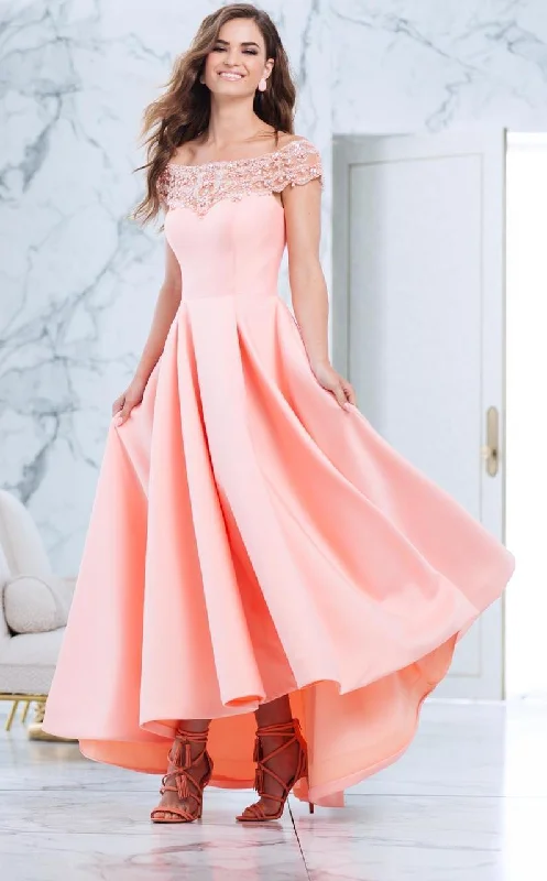 Tarik Ediz - Embellished Off Shoulder A-line Dress 50063 Budget-friendly unclassified dresses