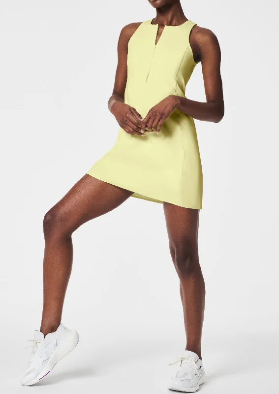 The Get Moving Zip Front Dress- Lemon Lime Casual chic unclassified dresses