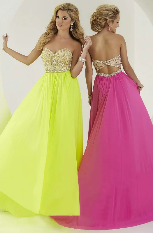 Tiffany Designs - 16187SC Bright Colored Beaded Flowy Gown Chiffon unclassified dresses