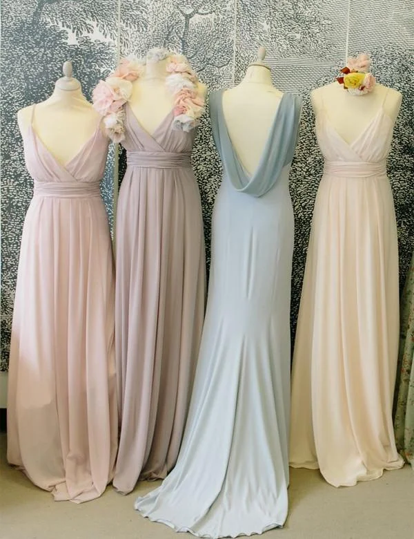 V-neck bridesmaid dress,Simple bridesmaid dress ,Floor-length Bridesmaid dress ,PD88 Summer unclassified dresses