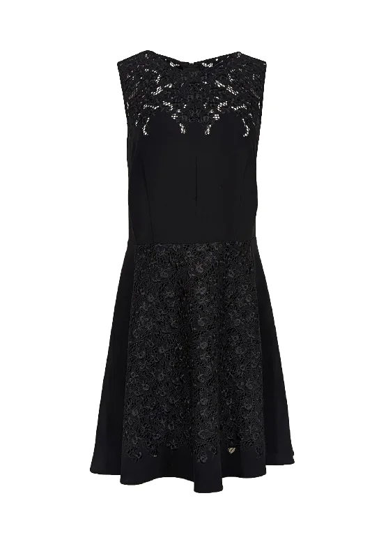 Rag & Bone - Black Sleeveless Lace Detail Dress Sz 0 Off-shoulder Lace Dress