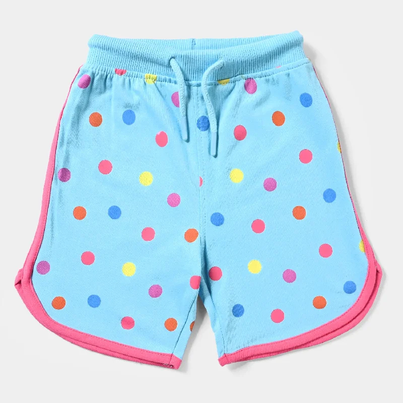 Girls Cotton Terry Short Polka Dots-T.Breeze Lace-up Mini Skirt