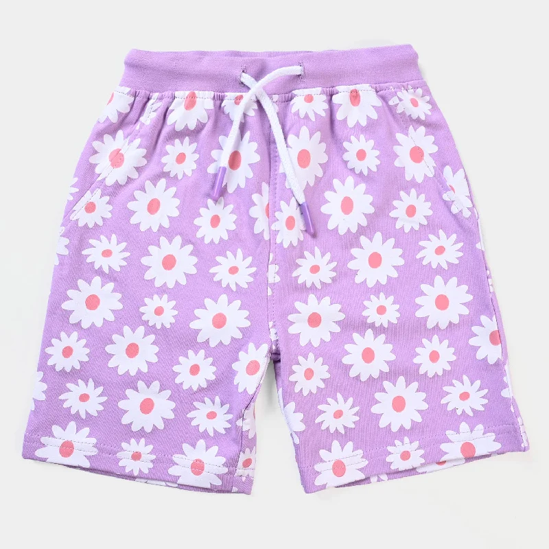 Girls Cotton Terry Short Flower-Tulip High-waist Skirt Trend