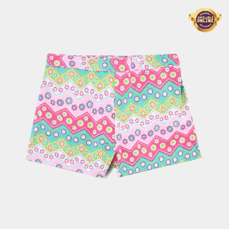 Girls PC Short Multi Tribe-Multi Front Pocket Mini Skirt