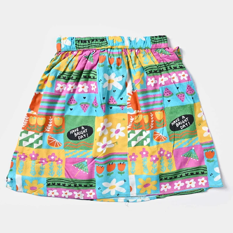 Girls Viscose Short Skirt Summer Party-Multi High-waist Denim Skirt