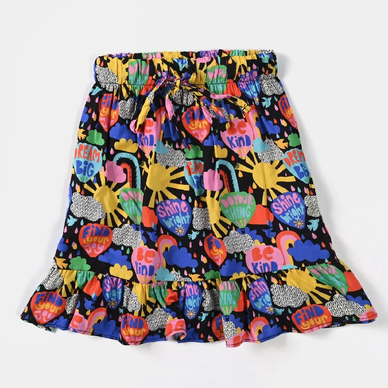 Girls Viscose Short Skirt Sunshine-Multi Bohemian Mini Skirt