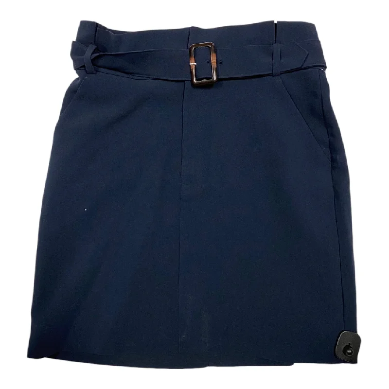 Skirt Mini & Short By Banana Republic In Navy, Size: 12 Leather Mini Skirt