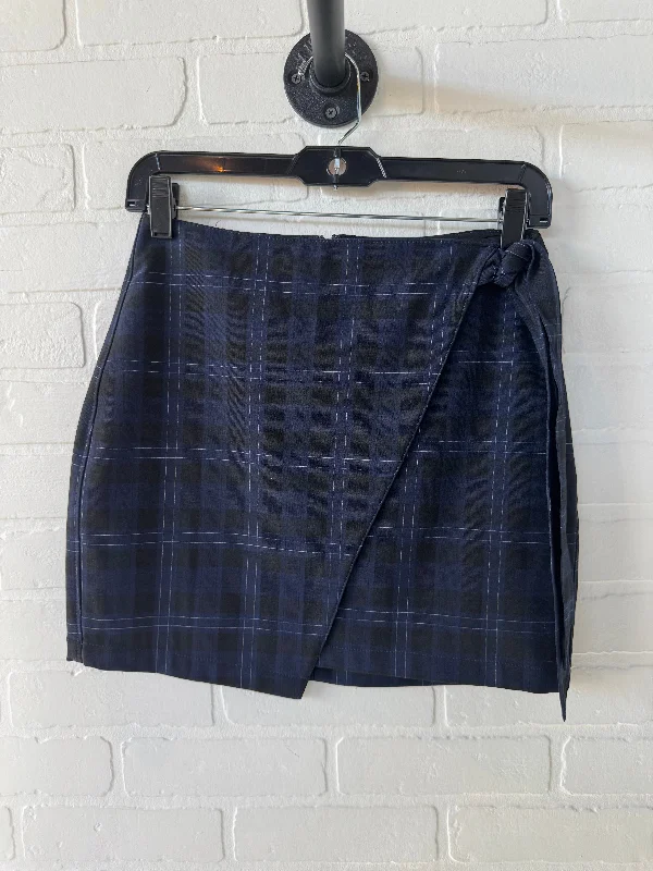 Skirt Mini & Short By Express In Black & Blue, Size: 0 Black Mini Skirt