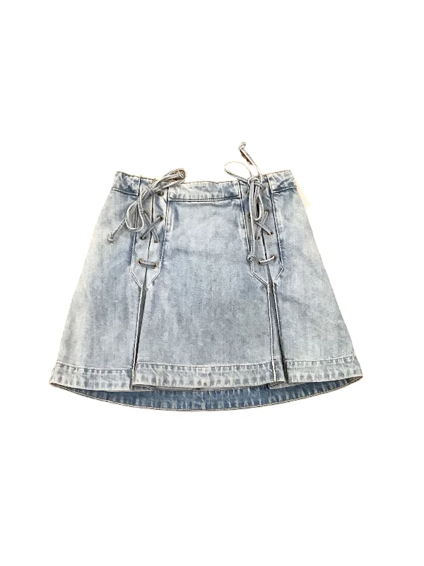 Skirt Mini & Short By Free People In Blue Denim, Size: 2 Long-sleeve Mini Skirt