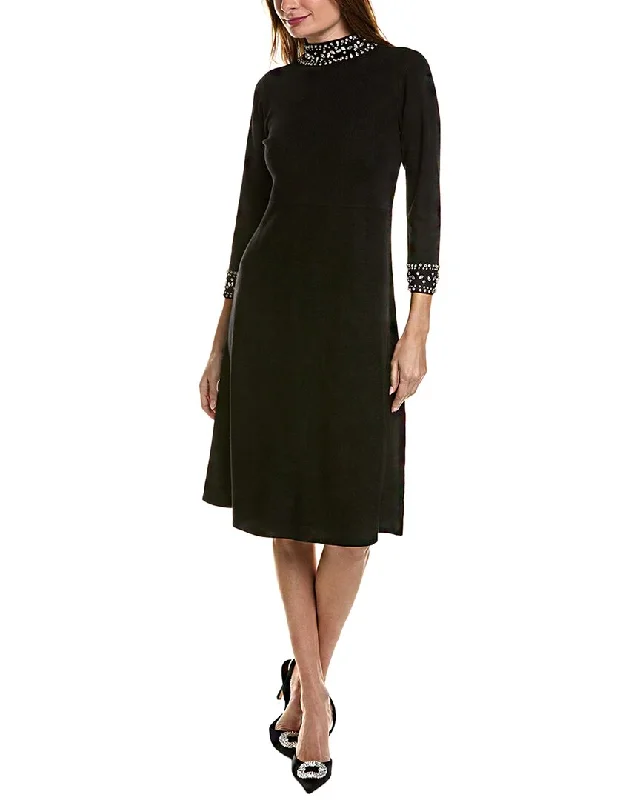 Anne Klein Mock Neck Sweaterdress Casual Sweater Dress