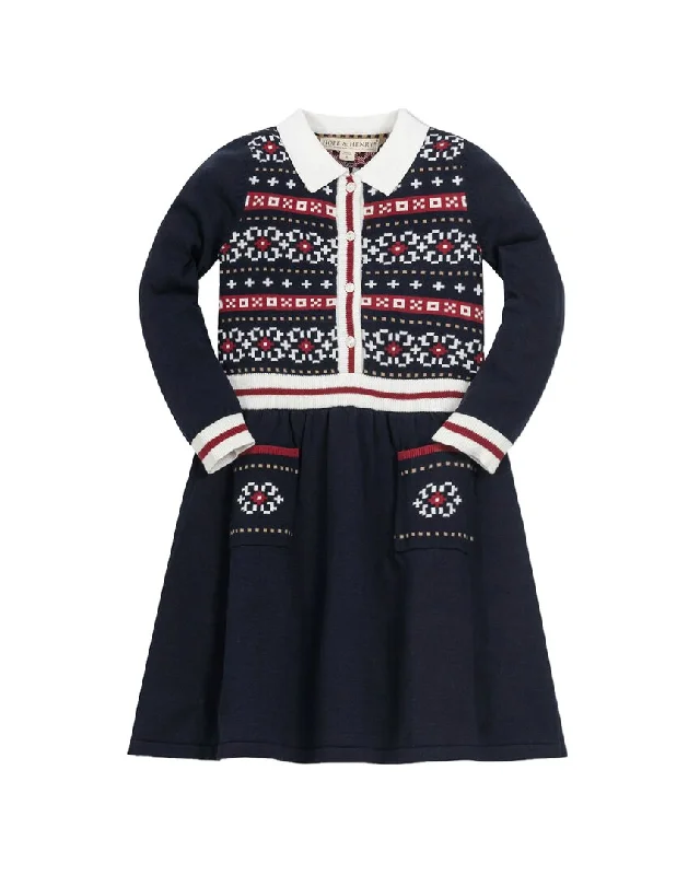 Hope & Henry Collar Sweaterdress Casual Winter Sweater