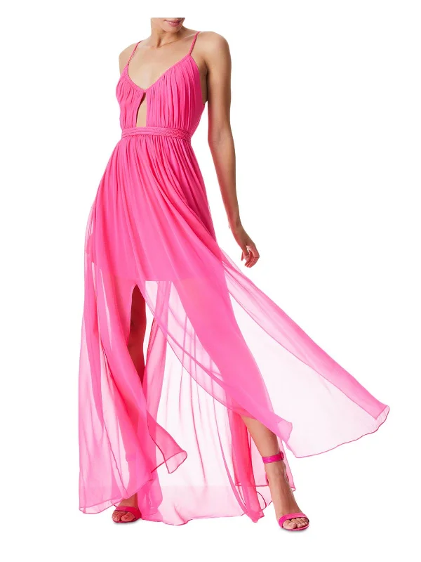 Tamar Womens Silk Cut-Out Maxi Dress Summer Beach Maxi