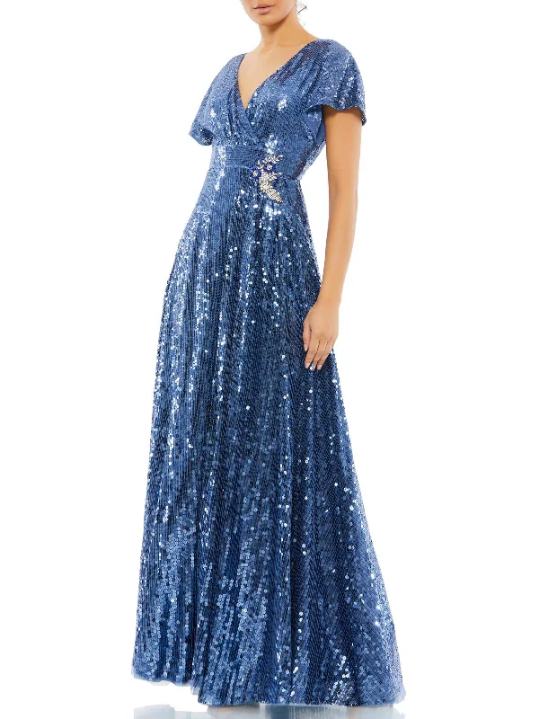 Womens Sequined Maxi Evening Dress Chic Maxi Dress