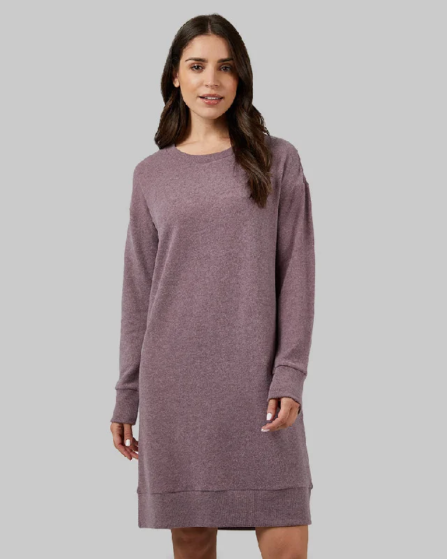 WOMEN'S SOFT SWEATER KNIT CREW DRESS Classic Knit Sweater