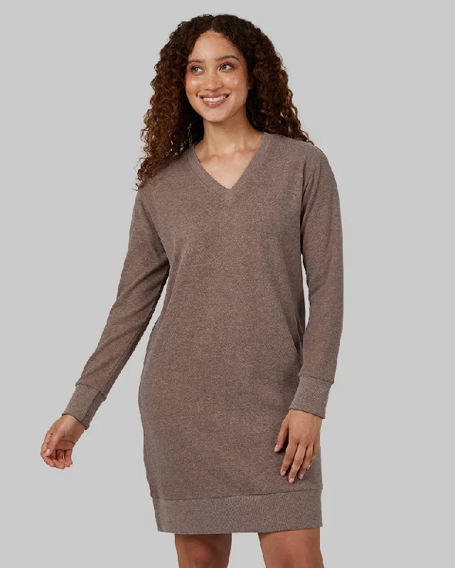 WOMEN'S SOFT SWEATER KNIT VNECK DRESS Comfy Sweater Dress