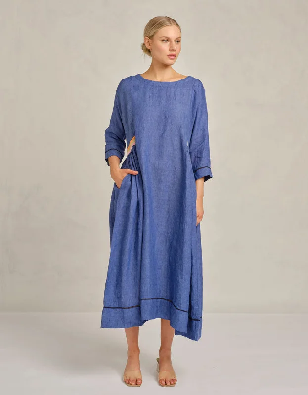 Alice Linen Dress Denim Embellished Denim Skirt