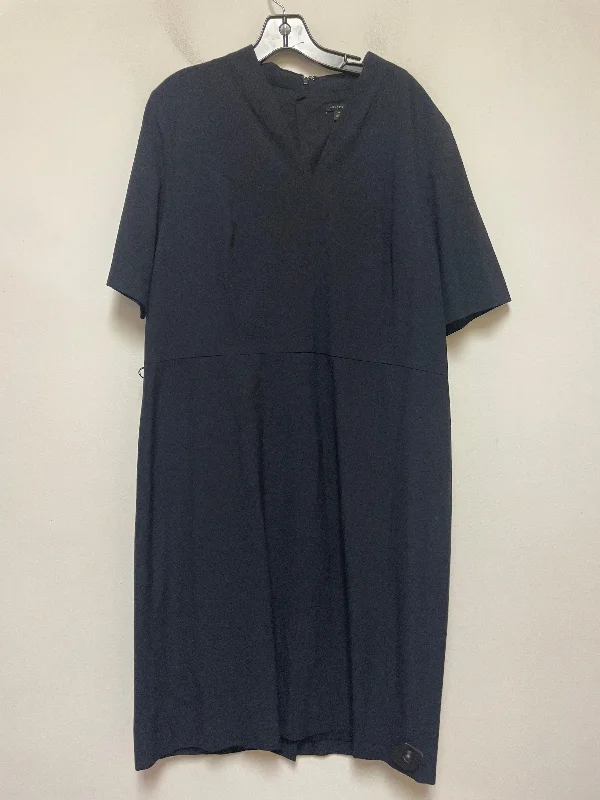 Dress Casual Midi By Ann Taylor In Navy, Size: 2x Fitted Midi Skirt