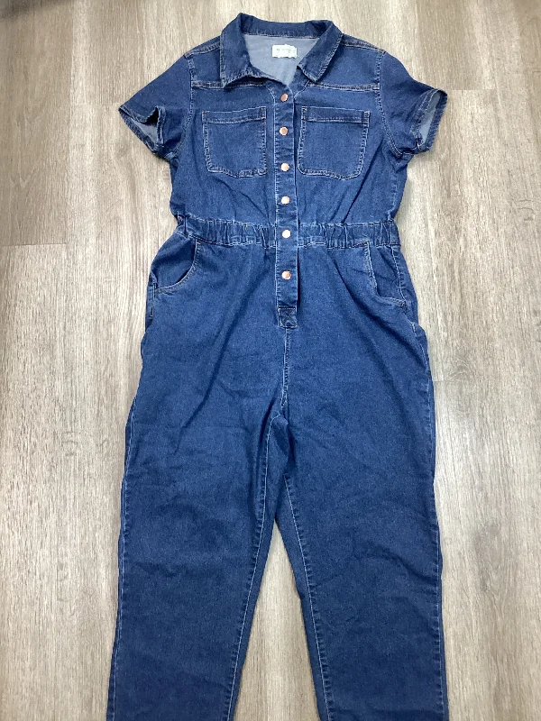 Jumpsuit By Celebrity Pink In Blue Denim, Size: Xl Skinny Denim Skirt