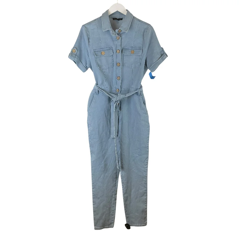 Jumpsuit By Haute Monde In Blue Denim, Size: L Slim Fit Denim Skirt