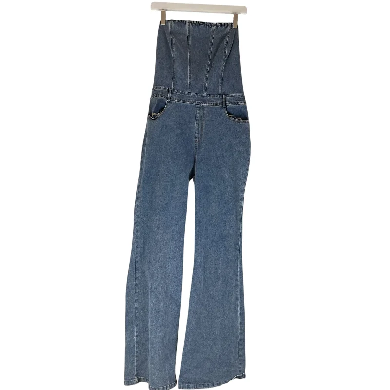 Jumpsuit By Le Lis In Blue Denim, Size: L Ripped Denim Skirt