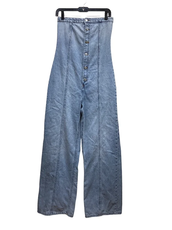 Jumpsuit By Zara In Blue Denim, Size: S Black Denim Skirt