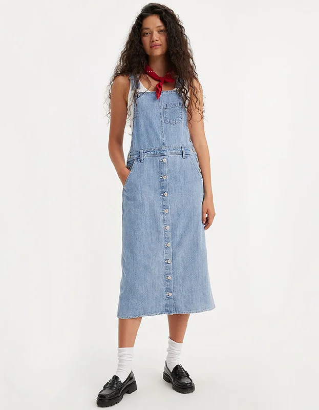 Tico Jumper Denim Dress Twisted Words Skater Denim Skirt