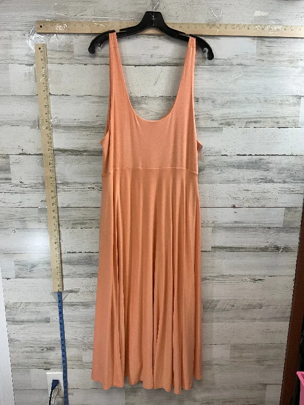 Peach Dress Casual Midi Athleta, Size 1x Satin Midi Skirt