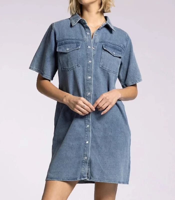 Phoenix Dress In Denim Wide Leg Denim Skirt