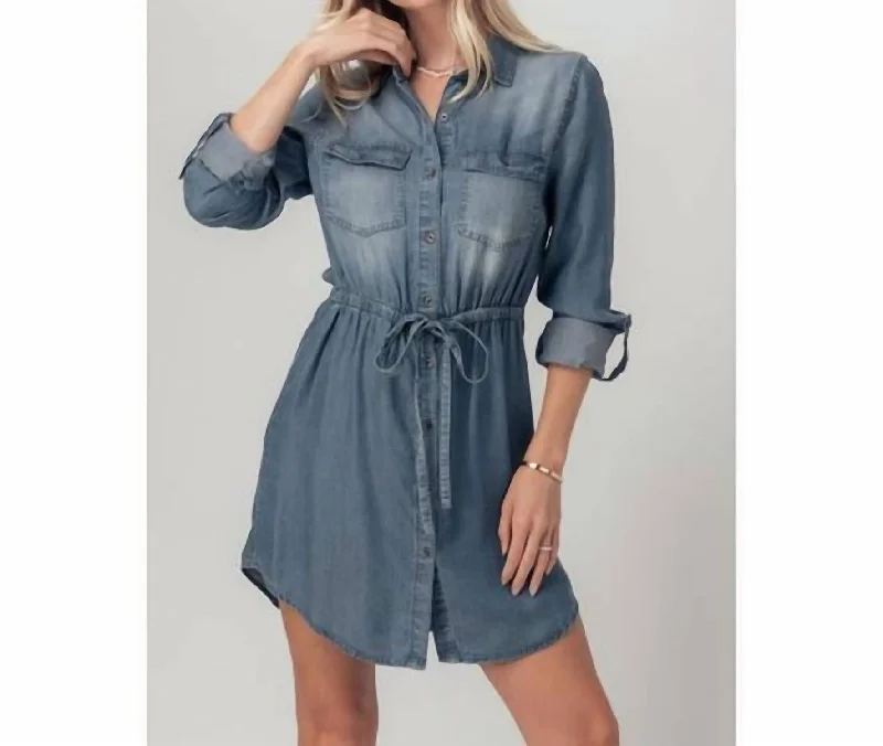 Tunic Dress In Denim Denim Skirt Casual