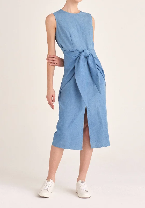 Waist Tie Denim Dress Short Denim Skirt