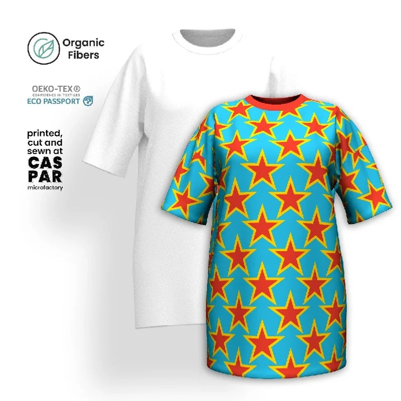 ELLIE STAR turquoise - T-shirt dress (organic cotton) Printed Button Shirt