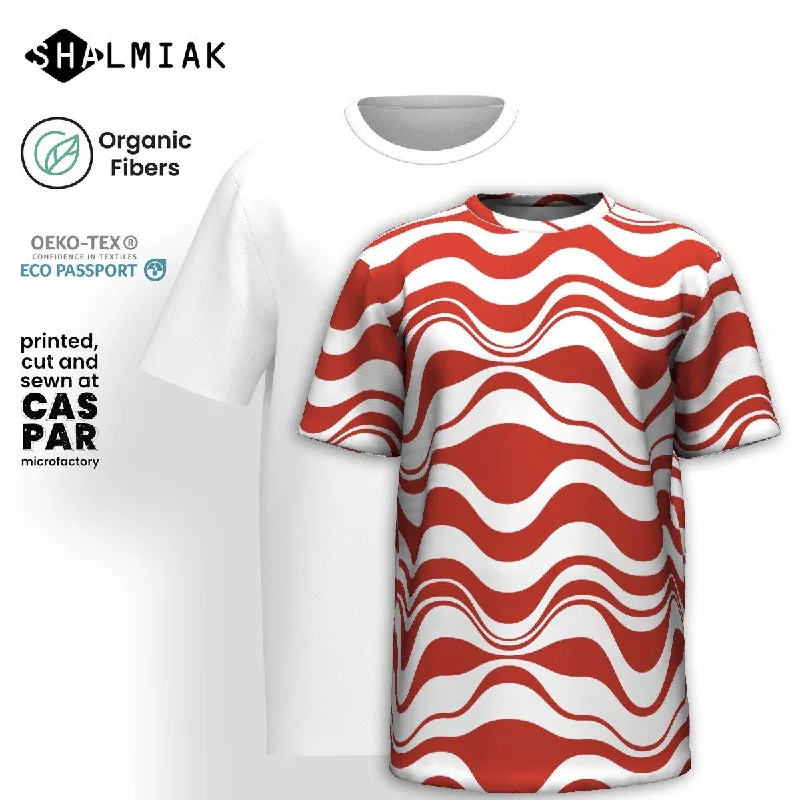 ENERGY WAVES red- T-shirt (organic cotton) Casual Button Shirt