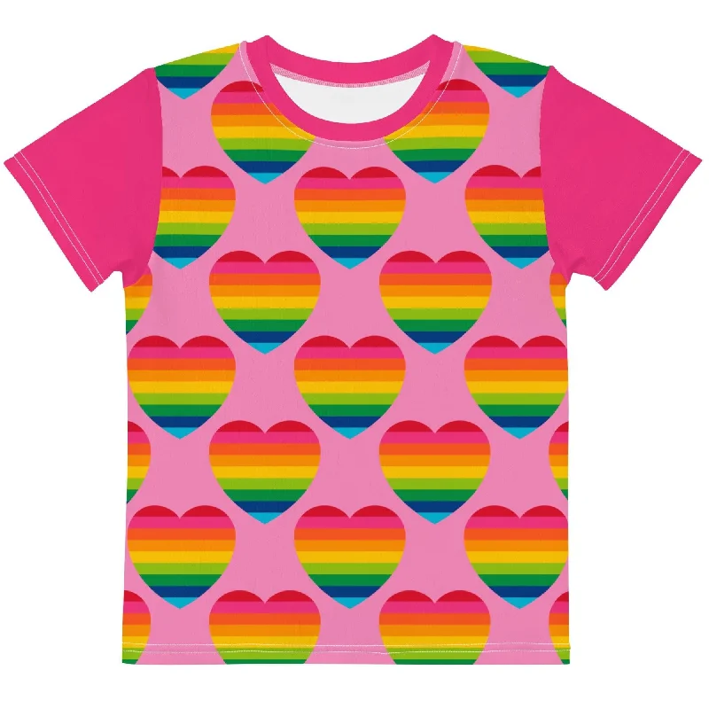 ELLIE LOVE rainbow pink - Kid's T-shirt White Linen Shirt