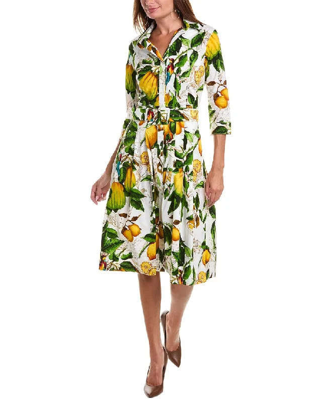 Samantha Sung Audrey 3 Silk Shirtdress Trendy Shirt Dress