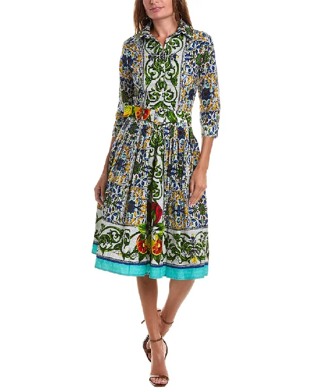 Samantha Sung Audrey Shirtdress Flared Shirt Dress